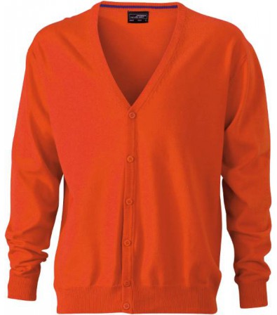 James & Nicholson narancs színű Férfi V-nyakú Kardigán