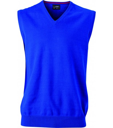 James & Nicholson Férfi V-nyakú ujjatlan pulóver királykék színű 