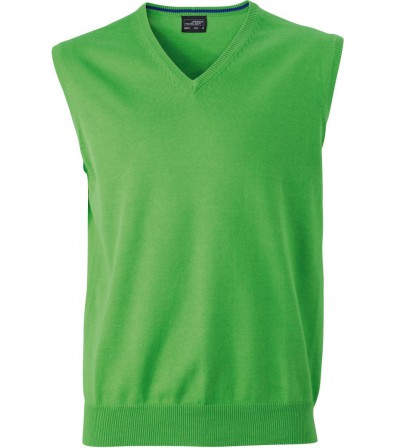 James & Nicholson Férfi V-nyakú ujjatlan pulóver zöld színű