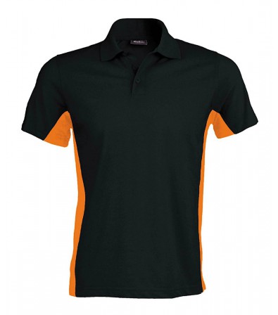 Férfi piké póló oldalán színes