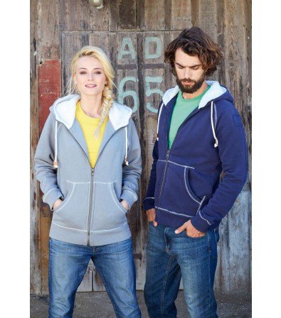 Kapucnis Cipzáras Uniszex Pulóver Szőrme Béléssel